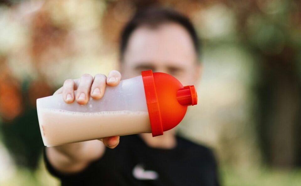 A man with his nutritional supplement