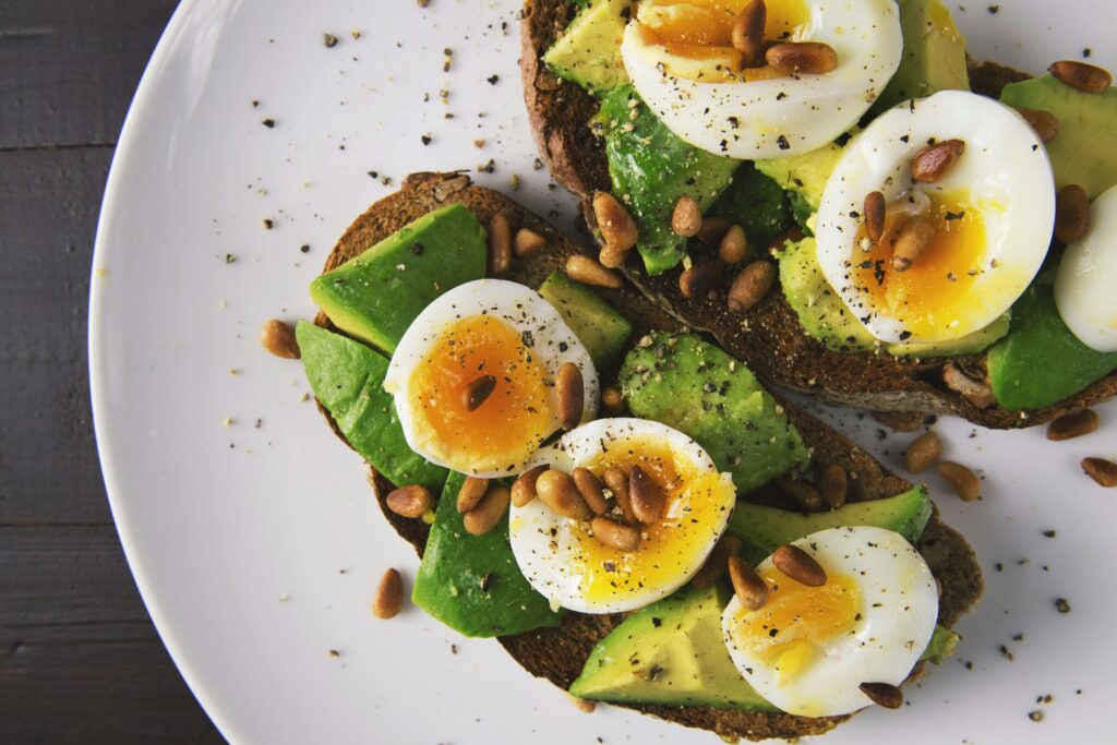 couple of boiled eggs on a plate