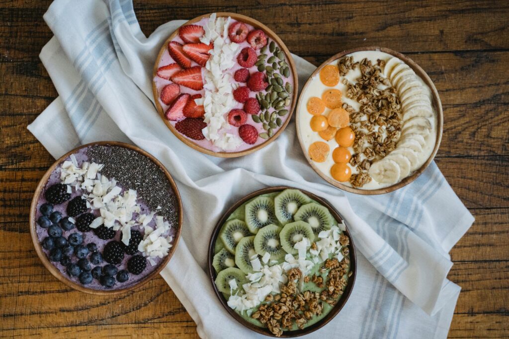 Multiple options of vegetarian oat meals